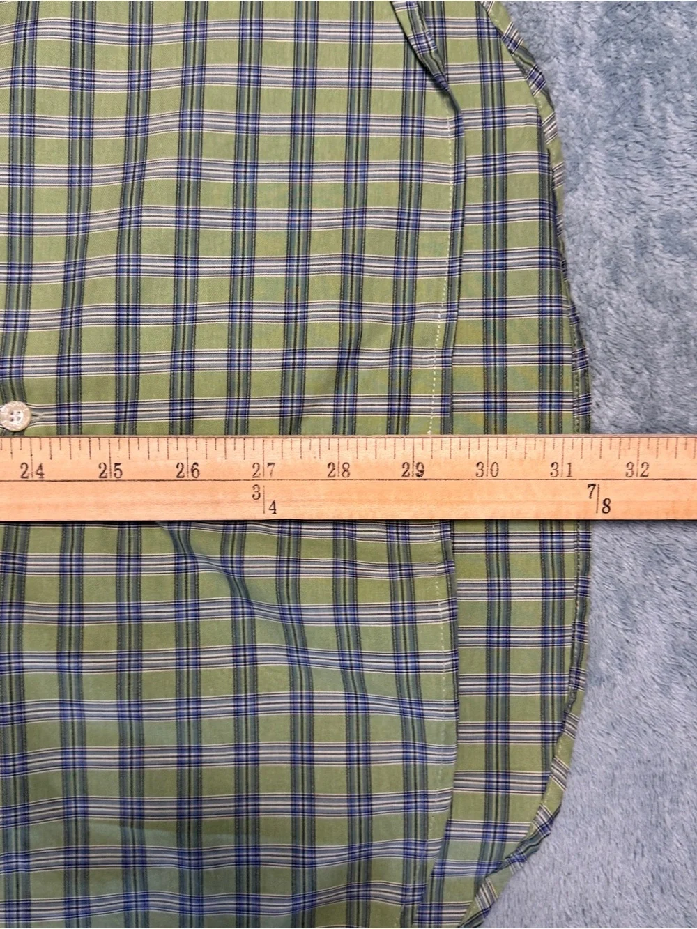 Lacoste Green and Blue Plaid Dress Shirt